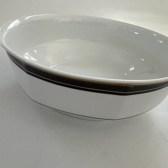 Christopher Stuart Gold Black Dress Y0009 8 1/4" Vegetable Pasta Serving Bowl - Picture 9 of 9
